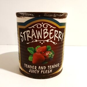 Strawberry Decorative Ceramic Utensil Crock - Red & Brown